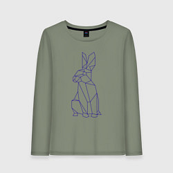 Лонгслив хлопковый женский Символ 2023 - Синий Кролик, цвет: авокадо