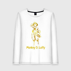 Лонгслив хлопковый женский Monkey D Luffy Gold, цвет: белый