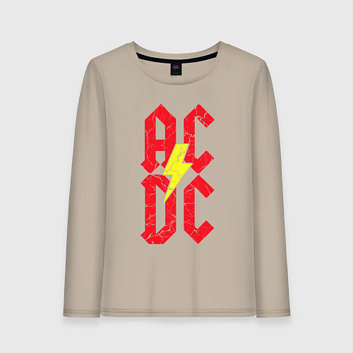 Женский лонгслив AC DC logo / Миндальный – фото 1