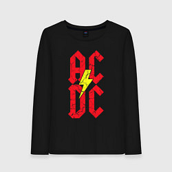 Лонгслив хлопковый женский AC DC logo, цвет: черный