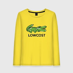 Лонгслив хлопковый женский Low cost - Надувной крокодильчик - Joke, цвет: желтый
