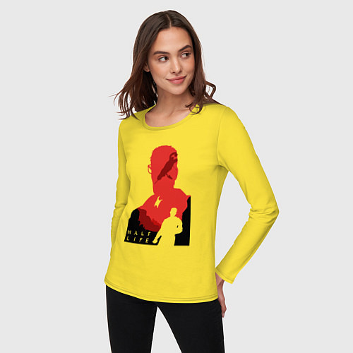 Женский лонгслив Half life - Freeman / Желтый – фото 3