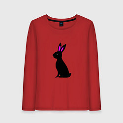 Лонгслив хлопковый женский Черный кролик, цвет: красный