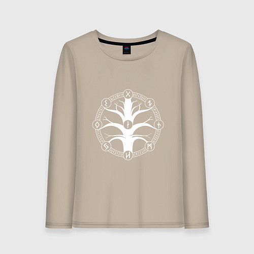 Женский лонгслив Иггдрасиль / Миндальный – фото 1