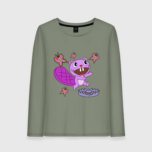 Женский лонгслив Toothy trap / Авокадо – фото 1