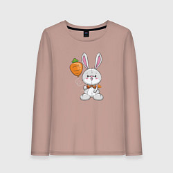 Женский лонгслив Кролик с воздушной морковкой