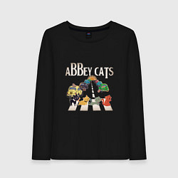Лонгслив хлопковый женский Abbey cats, цвет: черный