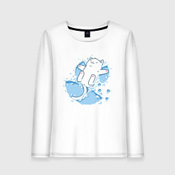 Женский лонгслив Снежный котоик