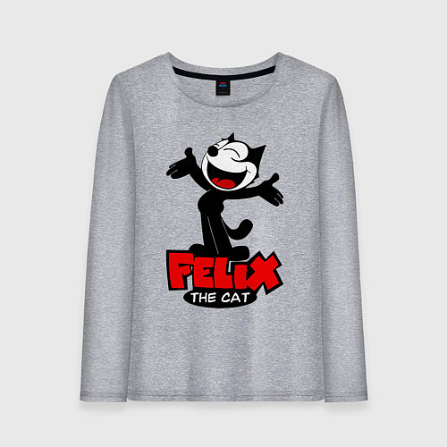 Женский лонгслив Happy Cat Felix / Меланж – фото 1