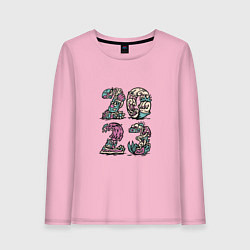 Лонгслив хлопковый женский Funny 2023, цвет: светло-розовый