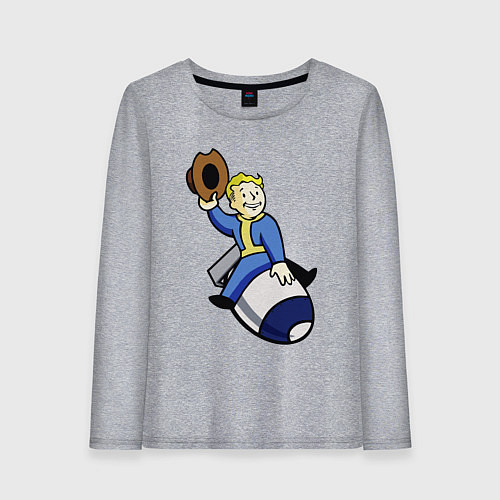 Женский лонгслив Vault boy - bomb rider / Меланж – фото 1