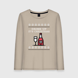 Женский лонгслив Drink up its Christmas