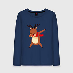 Женский лонгслив Новогодний олень дэб