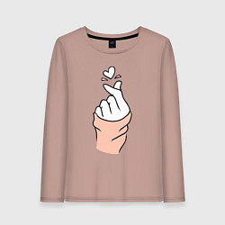 Лонгслив хлопковый женский Hand click, цвет: пыльно-розовый