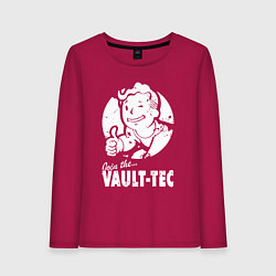 Лонгслив хлопковый женский Vault boy - join the vault tec, цвет: маджента