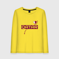 Лонгслив хлопковый женский Qatar heart, цвет: желтый