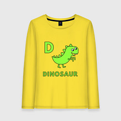 Лонгслив хлопковый женский Dinosaur D, цвет: желтый