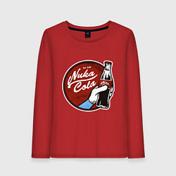 Лонгслив хлопковый женский Nuka cola sticker, цвет: красный