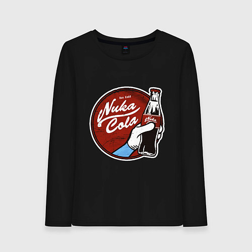Женский лонгслив Nuka cola sticker / Черный – фото 1