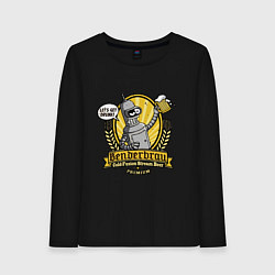 Лонгслив хлопковый женский Benderbrau premium beer, цвет: черный