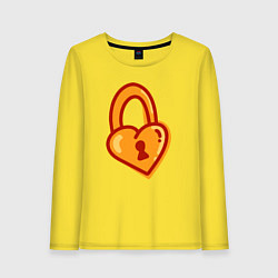 Лонгслив хлопковый женский Сердечко-замочек, цвет: желтый
