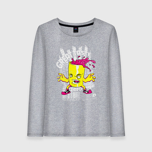 Женский лонгслив Стакан с напитком / Меланж – фото 1