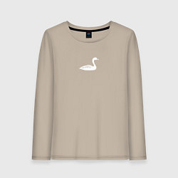 Лонгслив хлопковый женский Minimal goose, цвет: миндальный