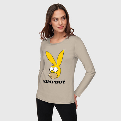 Женский лонгслив Simpboy - rabbit Homer / Миндальный – фото 3