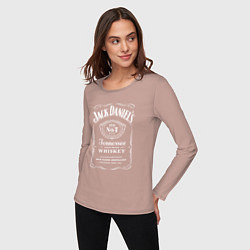 Лонгслив хлопковый женский Jack Daniels, цвет: пыльно-розовый — фото 2