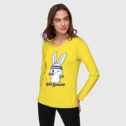 Лонгслив хлопковый женский Gym bunny, цвет: желтый — фото 2
