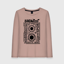Лонгслив хлопковый женский DNB Cassette, цвет: пыльно-розовый