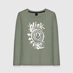 Лонгслив хлопковый женский Blink 182 logo, цвет: авокадо