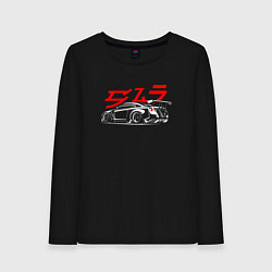 Лонгслив хлопковый женский Nissan GTR art, цвет: черный