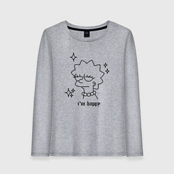Лонгслив хлопковый женский Happy Lisa, цвет: меланж