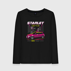 Лонгслив хлопковый женский Toyota Starlet ep81, цвет: черный