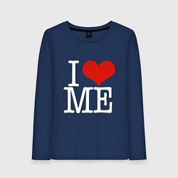 Лонгслив хлопковый женский I love me, цвет: тёмно-синий