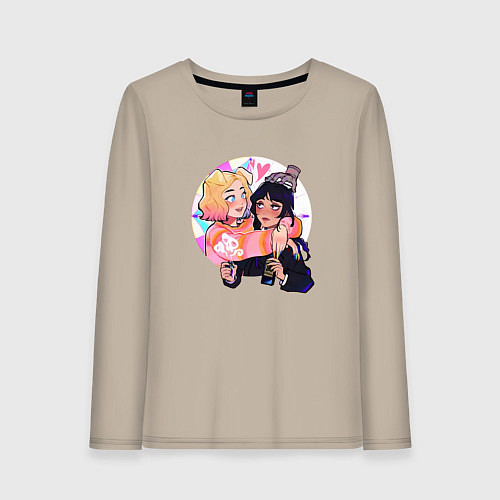 Женский лонгслив Уэнсдей и Энид / Миндальный – фото 1