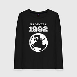 Лонгслив хлопковый женский На Земле с 1992 с краской на темном, цвет: черный