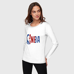 Лонгслив хлопковый женский NBA - big logo, цвет: белый — фото 2