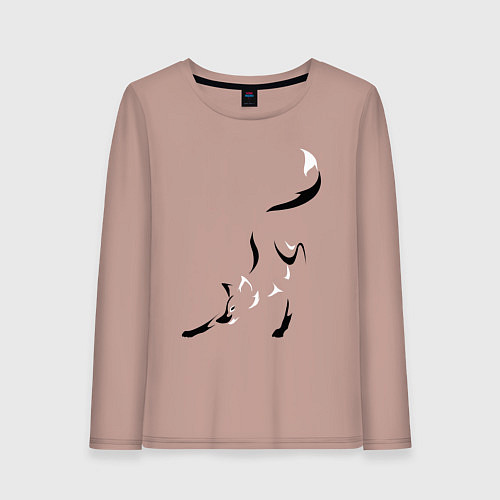 Женский лонгслив Хитрая лисица / Пыльно-розовый – фото 1