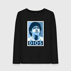 Лонгслив хлопковый женский Dios Maradona, цвет: черный