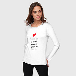 Лонгслив хлопковый женский I love you so much, цвет: белый — фото 2