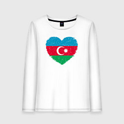 Лонгслив хлопковый женский Сердце Азербайджана, цвет: белый
