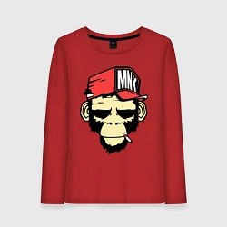 Лонгслив хлопковый женский Monkey Swag, цвет: красный