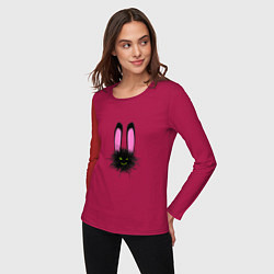 Лонгслив хлопковый женский Bunny dust, цвет: маджента — фото 2