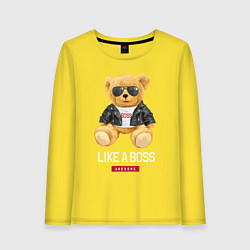 Женский лонгслив Like a boss мишка