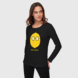 Лонгслив хлопковый женский John Lemon, цвет: черный — фото 2