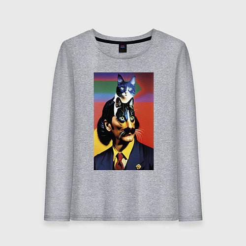 Женский лонгслив Кошачья мечта Сальвадора Дали / Меланж – фото 1