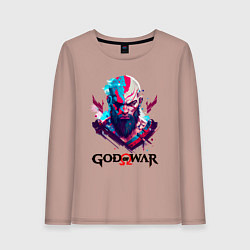 Лонгслив хлопковый женский God of War, Kratos, цвет: пыльно-розовый