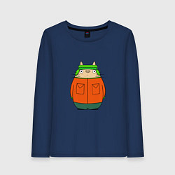 Лонгслив хлопковый женский Totoro Kyle, цвет: тёмно-синий